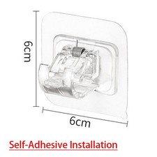 Nail Free Adjustable Curtain Rod Clip Self Adhesive Curtain Holder Hook