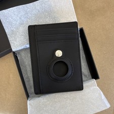 FILTECRAF Black Leather ID Badge Holder with Clear ID Window and Card Slots