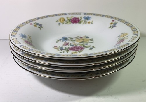 4 cuencos de sopa de colección LILING Ling Rose porcelana fina flores mariposa borde dorado 8,25" (2) - Imagen 2 de 13