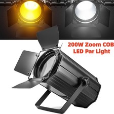 US 200W COB Zoom LED Par Lighting Warm White Cool White DMX Stage Light Barndoor