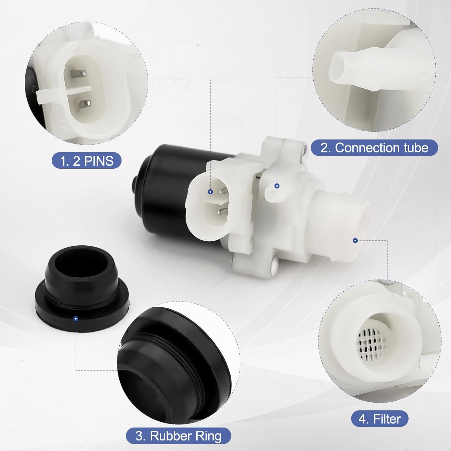 Truck Windshield Wiper Washer Fluid Pump, Fits for Kenworth T680 T880 and Fits f