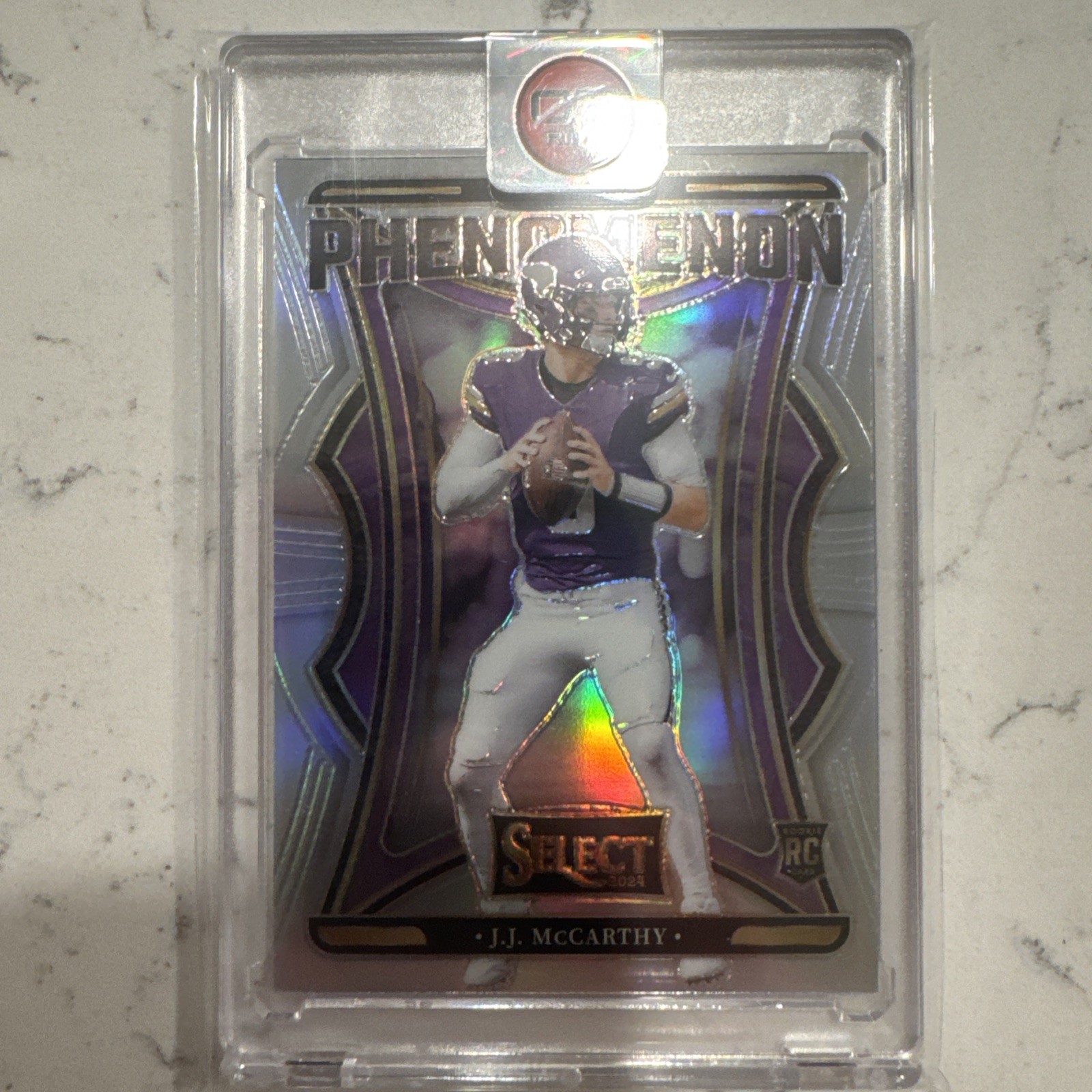 2024 Panini Select - Phenomenon J.J. McCarthy #6 Silver Prizm (RC) Encased