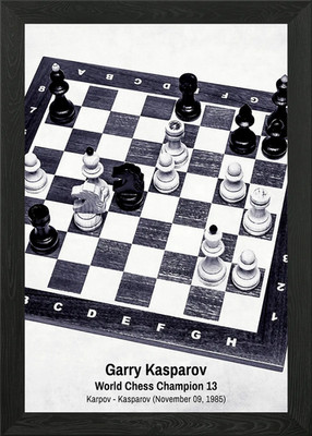 Kasparov Schachmeister 13 gerahmtes Wandbild Poster Leinwanddruck Bild