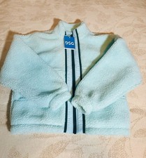DSG Girls Cozy Fleece Full Zip Jacket Shoreside Blue M 10-12 NWT