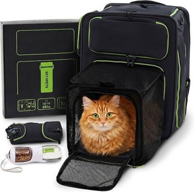 Cat Dog Carrier Backpack Expandable Travel Bag for Pets up to 25lbs