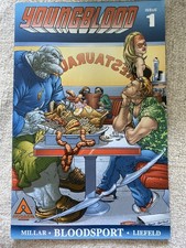 YOUNGBLOOD : BLOODSPORT #1 Mark Millar Frank Quitely cover Aracde Comics 2003 VF