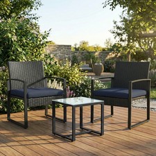 SONGMICS Garden Furniture Set, 3-Piece Outdoor Patio Furniture Sets,Black