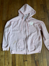 No Boundaries Pink Love Full Zip Hooded Fleece Hoodie Pockets Juniors L