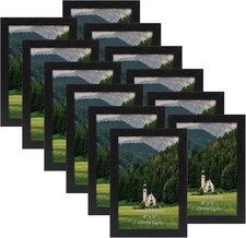 4x6 Picture Frame Set of 12, Black Picture Frames Display 4 by 6 Photo for Wa...