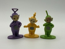Vintage 1998 Teletubbies Figures Set of 3 Tinky Winky Laa-Laa Dipsy Cake Topper