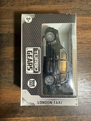 London Vintage Black Cab Taxi Car Model Pull Back &Go Kids Toy Die Cast Metal