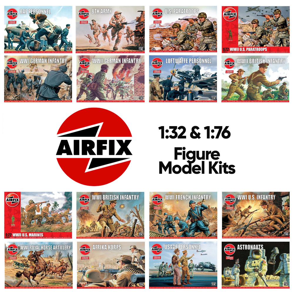 Airfix 1:32 & 1:76 WWI WWII Figures & Soldiers Plastic Model Kit