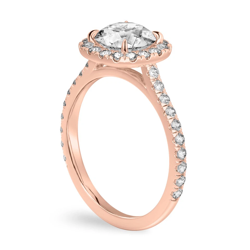 Diamond Rose Gold Ring For Wedding 18k Lab Grown Cushion 1.6 Carat IGI Certified - Image 3 of 4