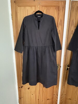 TOAST Garment Dyed  Smock  Chore Dress Artisan Purple - Grey  Uk 12
