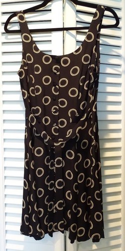 Vtg Betsey Johnson Black w/ White MOD Patterning Sleveless Mini Dress SZ M - Picture 2 of 12