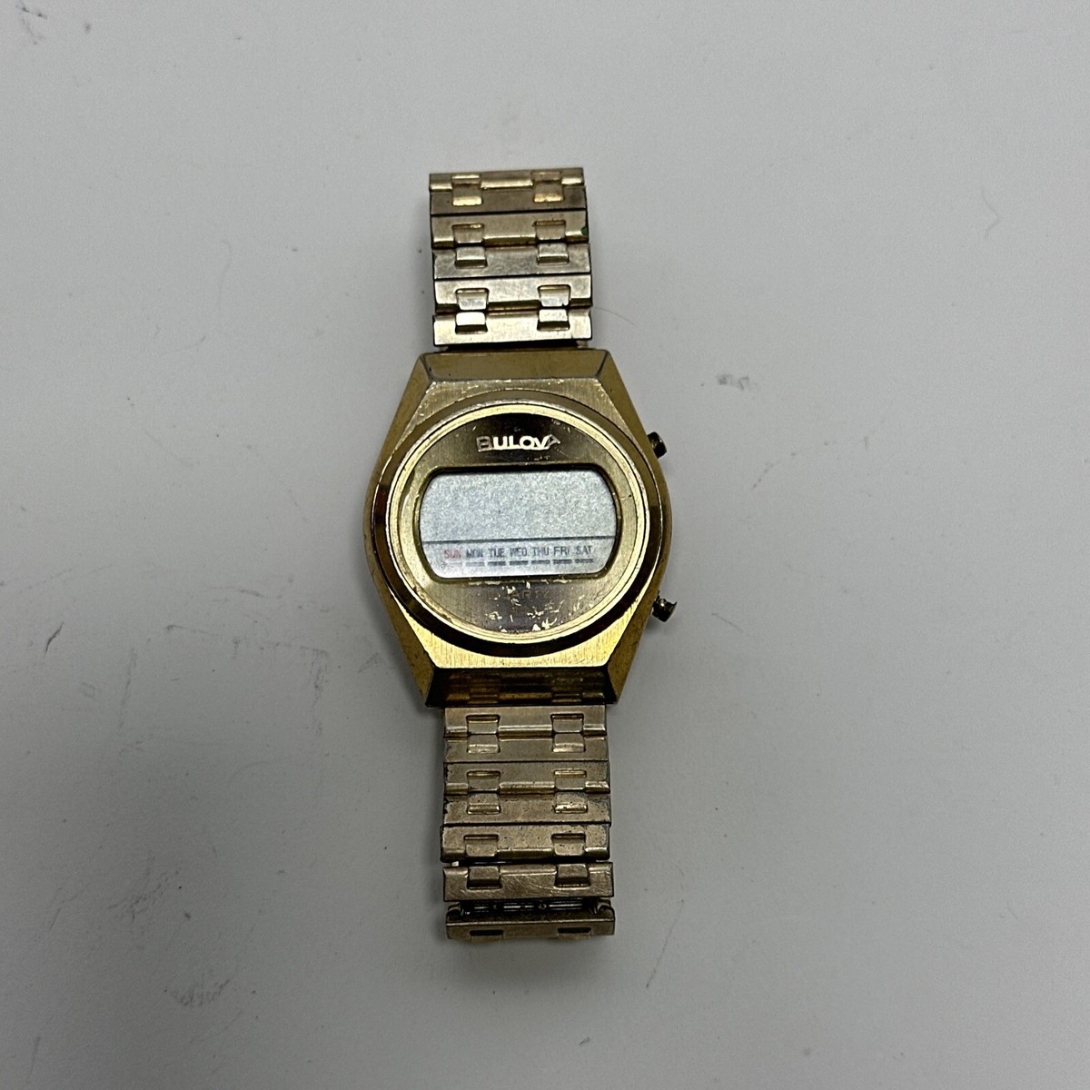 1977 Bulova LCD N7 Wristwatch for Repair or Parts