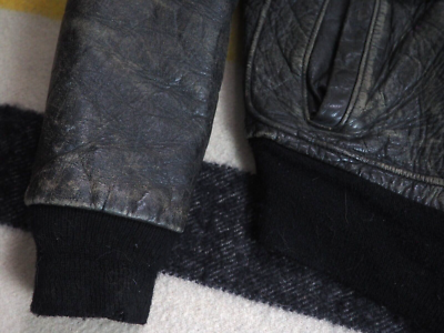ジャケット・アウター soramar VTG 50s PENNEYS Horsehide A-2 Faded Black Conmar Zip Bomber