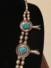 OLD PAWN Sterling Silver & Genuine MORENCI TURQUOISE Squash Blossom, ca 1930-40 — photo 4
