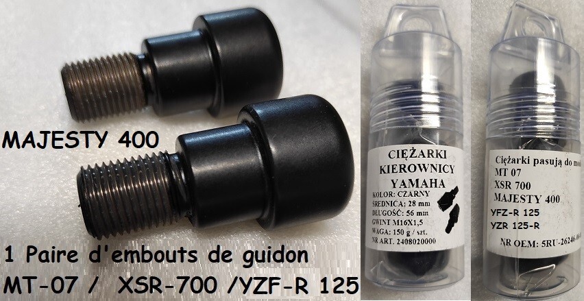 Embout guidon Majesty 400 neuf pour éliminer le jeu de poignée et les vibrations de direction