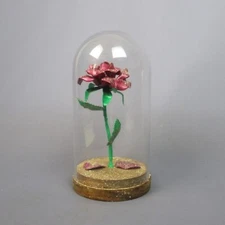 Red Rose Sculpture Wrought Iron Glass Design Simon Saronni