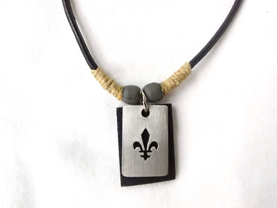 Necklace Fleur de Lis  20'' Pendant Gift NO Saints Fan  USA  Seller  New 