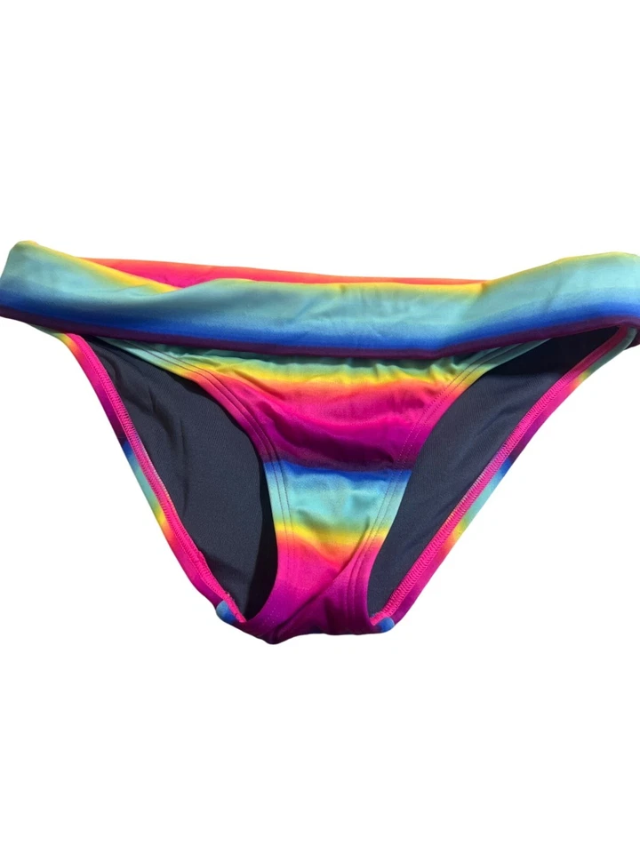 Traje de baño de bikini a rayas arco iris Victoria's Secret parte inferior talla S parte superior 34C Foto 2 de 4