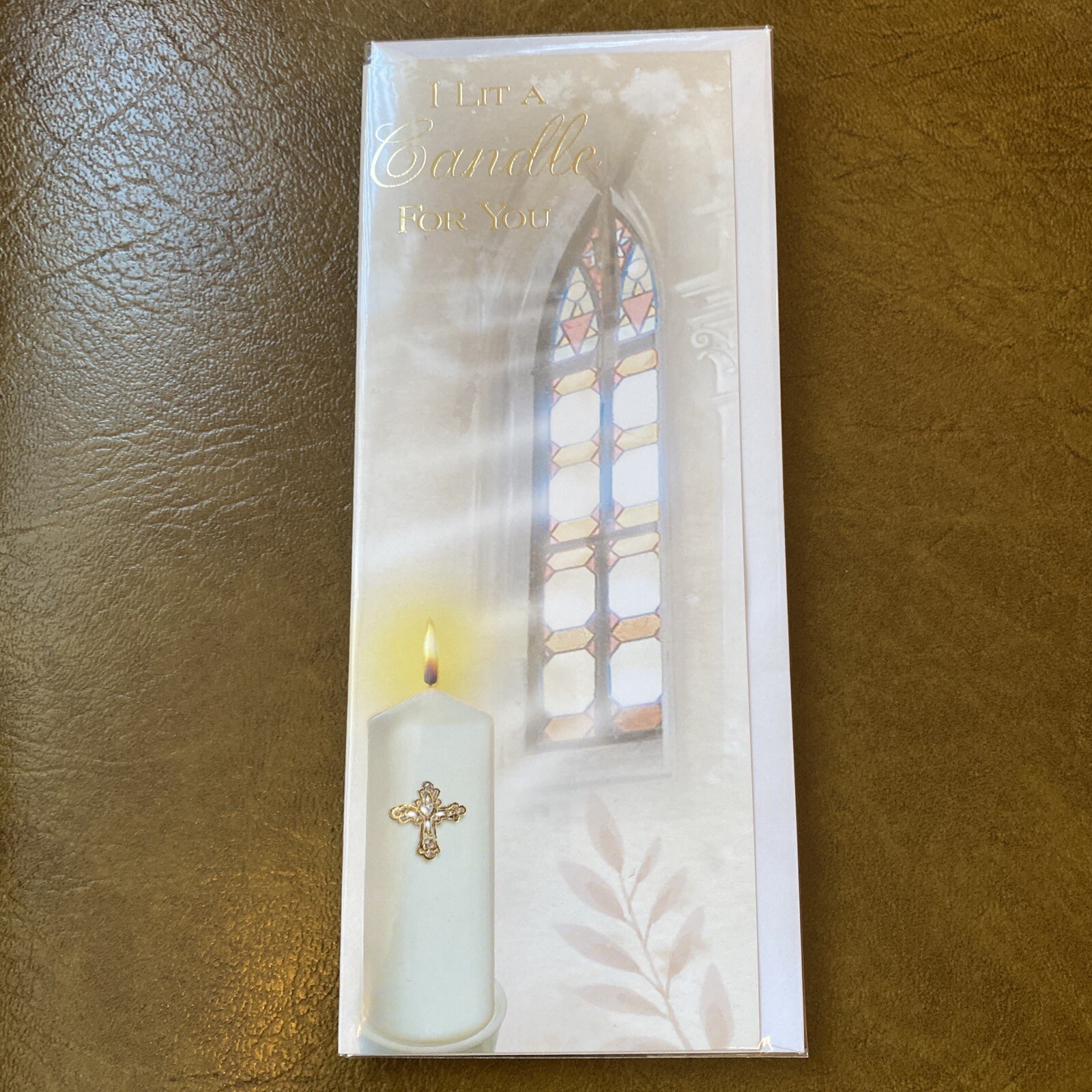 Ich zünde eine Kerze für dich an. In meinen Gedanken/Gebeten. Karte religiös / christlich