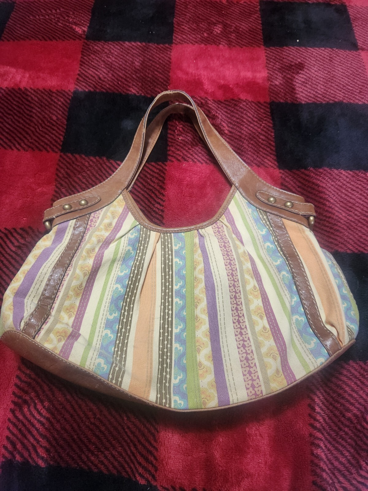 Fossil Fabric Multi Pattern Purse Multi Color - image 1