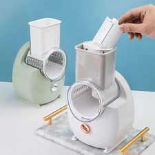 Electric Vegetable Slicer Cutter Kitchen Rotary Drum Cheese Food Grater Grinder