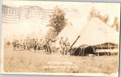 VTG RPPC W.W. I Ammunition Train Headquarters Supply Officer sign c.1907 A503