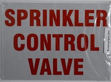 Sprinkler Control Valve Sign Reflective Red, Aluminum 7X10 -REF24-1027