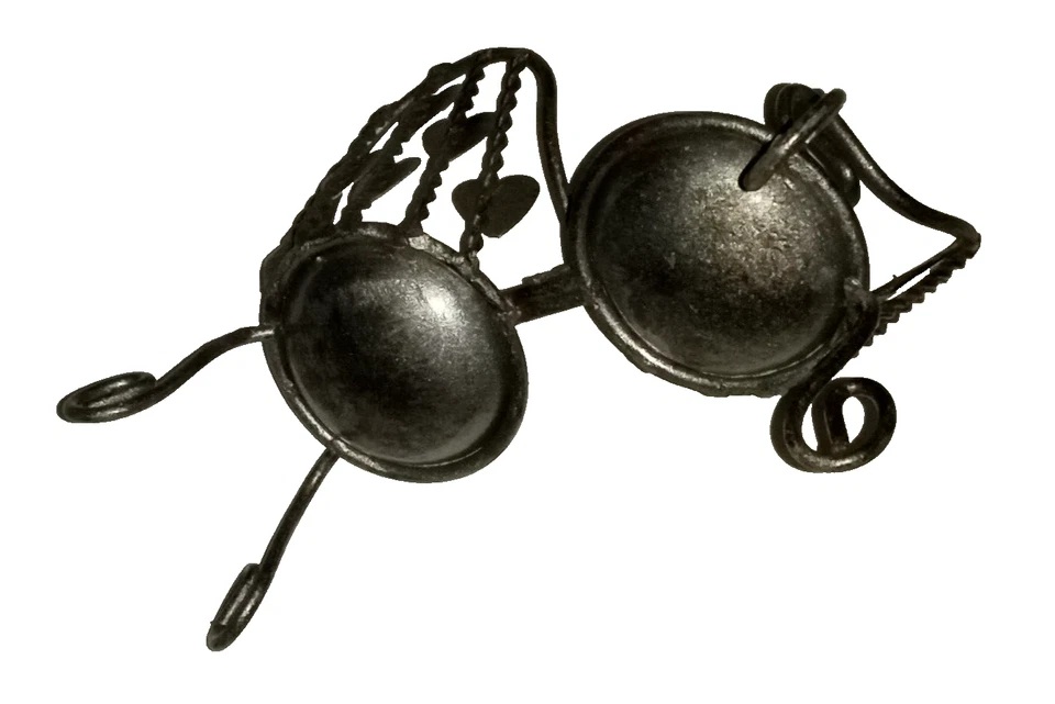 Doll Settee Silver Metal Loveseat Tête-a-Tête confidante vis-à-vis gossip couch - Image 2 of 3