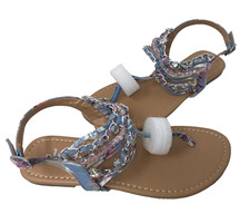 Shi Women's Sandy Charms Slingback Comfort Sandals Light Blue Size:11 196Q