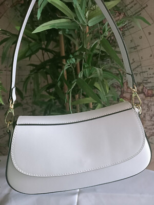 Gabry Tasche ECHT LEDER weiß Damen Mädchen Made in Italy