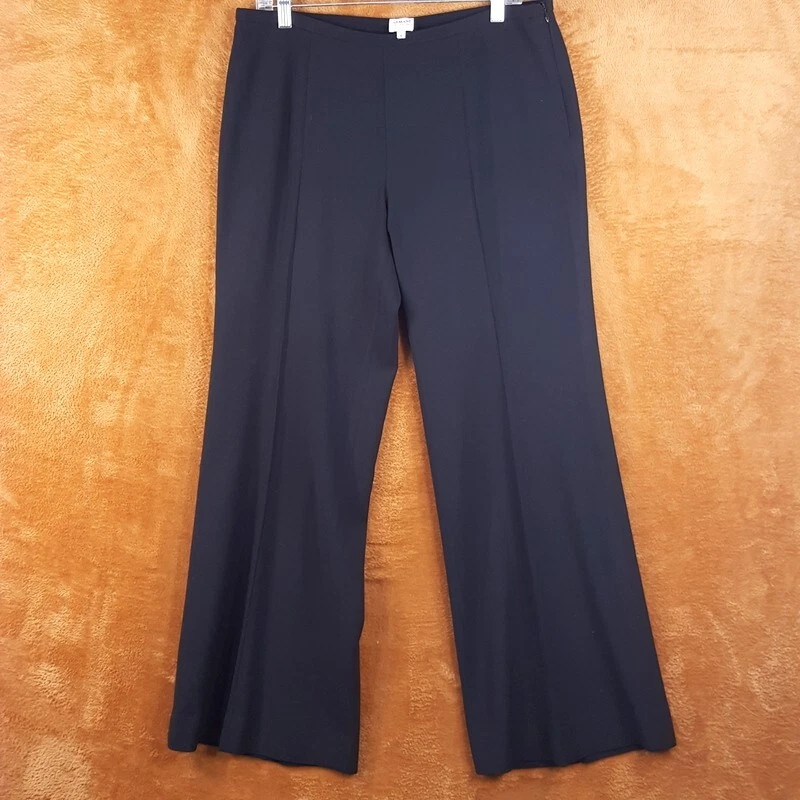 ARMANI COLLEZIONI Pants Womens Size 12 Black Wide Leg Single Pleat Trouser