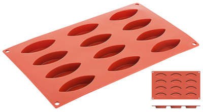 Backmatte, Backform Schiffchen aus Silikon, langlebig & rein, 12 oder 9 Formen