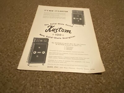 JBF34 ADVERT 11X8 KUSTOM 100 NEW SOLID STATE ENERGIZER