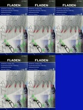 5 Fladen Silver Rigs Herring Tinsel 5 Hook Size 4 Fishing Feathers Mackerel