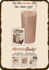 1954 NESTLE'S QUIK CHOCOLATE MILK Vintage-Look DECORATIVE REPLICA METAL SIGN