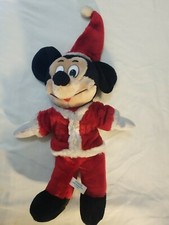 Disneyland Walt Disney World Vintage Mickey Mouse Santa Plush 15  TUSH TAG VTG