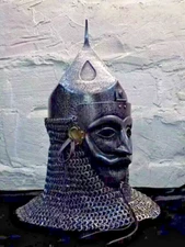 Steel Medieval Knight Mask Ottoman Empire Helmet With Chainmail
