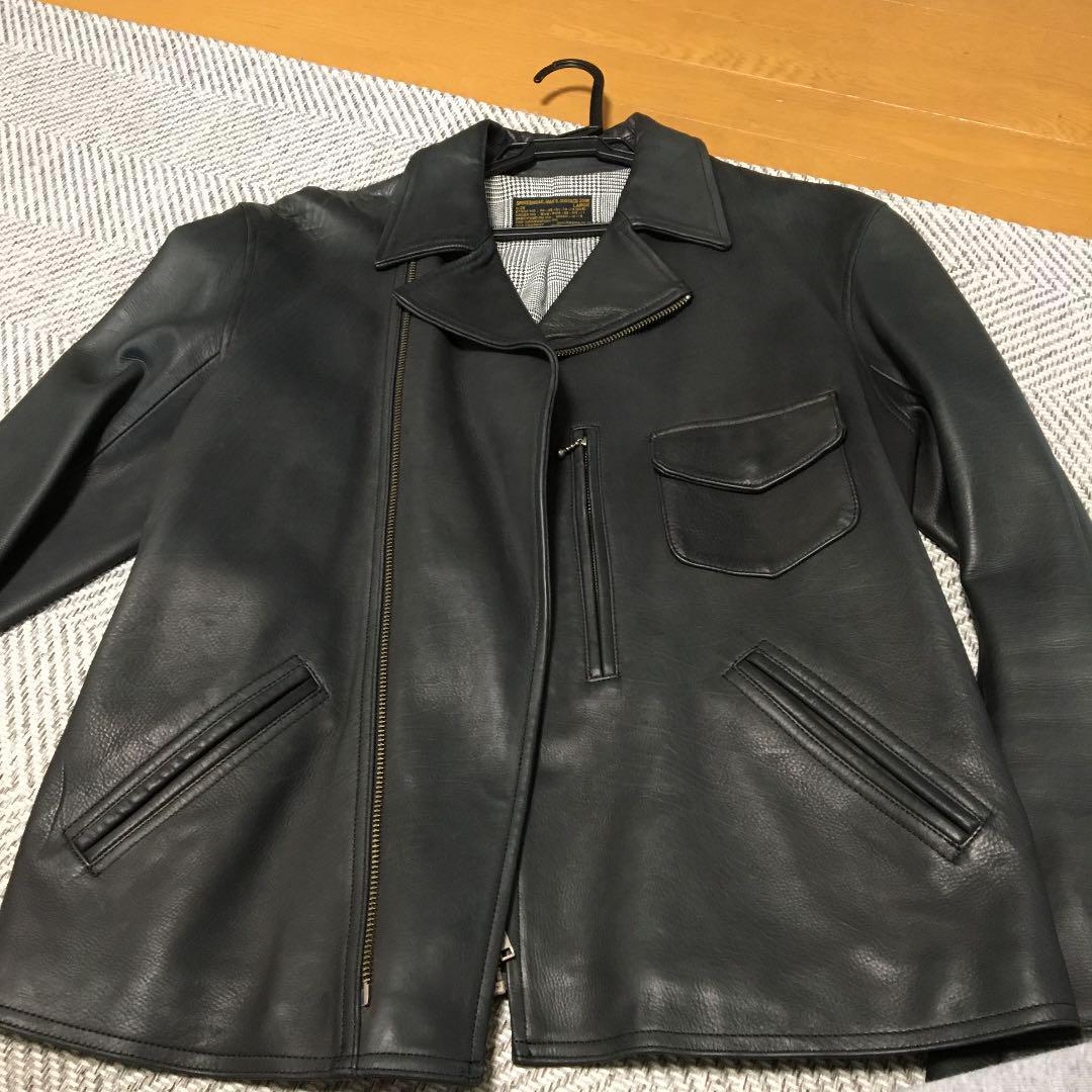 Beams Calf Leather Rider Jacket - Used, Oil Finished, Vintage 10 Years Old