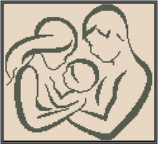 Family Silhouette Counted Cross Stitch Chart No. 35-10 