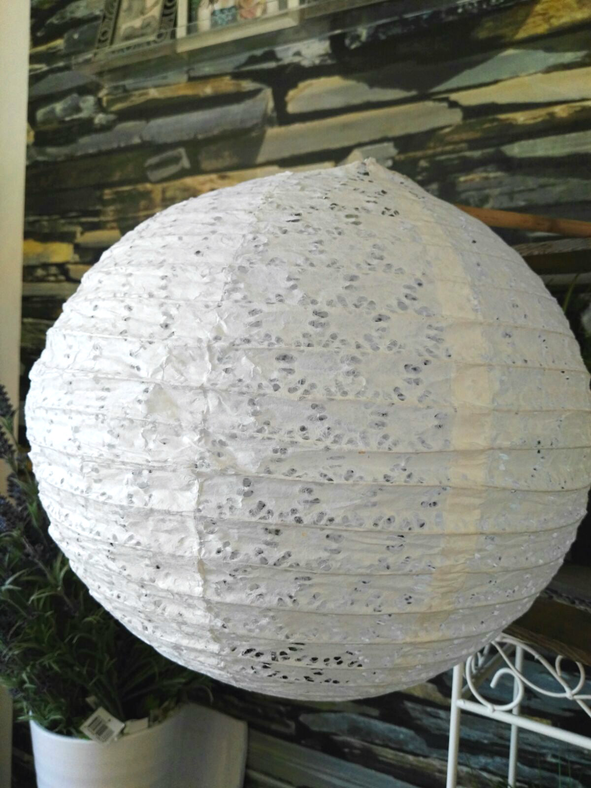 Lochmuster Lampenschirm Rund Japankugel Papier Kugel Papierlampe Papierleuchte 