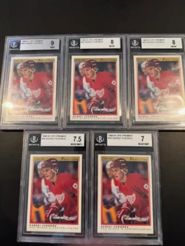 Sergei Fedorov 1990-91 O Pee Chee Premier #30 RC ROOKIE Lot  of 5 BGS 7-9