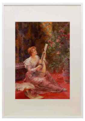 Kiesel Conrad The Lute Player A3 A4 Framed Print Picture