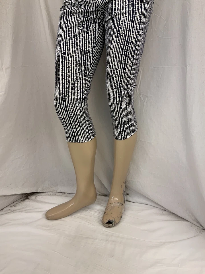 Pantalones de vestir cortos Kenneth Cole New York talla 6 negro blanco algodón YGI O2-17 Foto 4 de 4