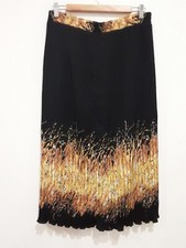 Classical Label Pleated Skirt Womens Size Small Elastic Waist Lined Colourful