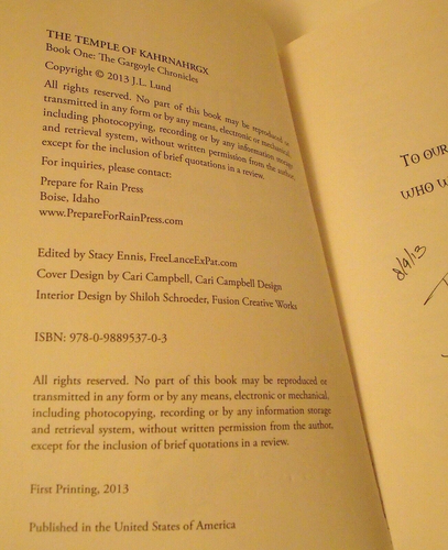 The Temple of Kahrnahrgx Gargoyle Chronicles Lund Signed First Print PB 2013 - Bild 5 von 5
