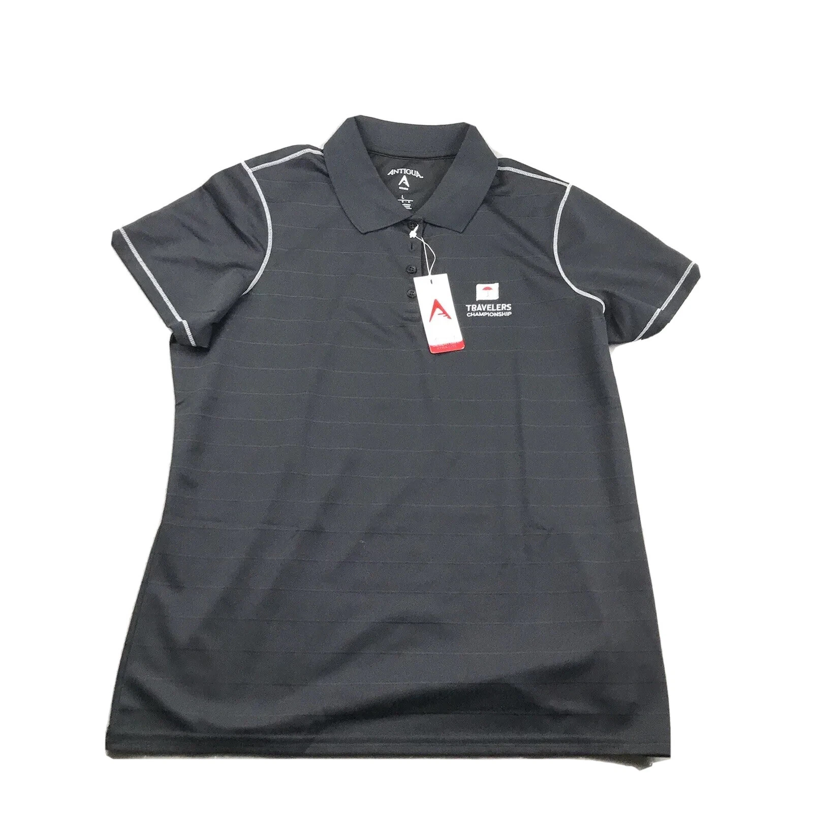 Travelers Championship Shirt Womens Large Black Polo Desert Dry Golf Top NWT